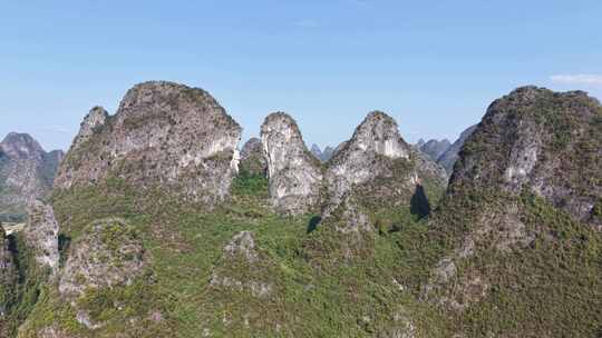 广西桂林喀斯特地貌桂林山航拍