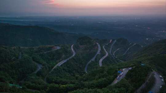 骊山盘山路落日