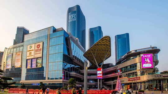 湖南长沙富兴时代金融中心地标景点延时摄影