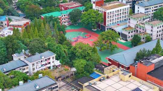 湖南师范大学篮球场体育场学校校园风景航拍