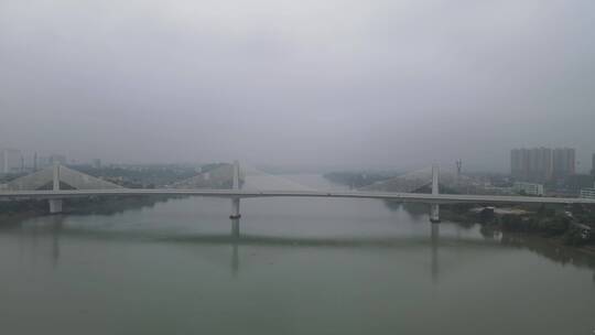 湖南衡阳湘江大桥航拍视频素材模板下载