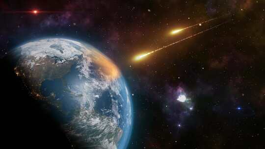 小行星流星划过地球