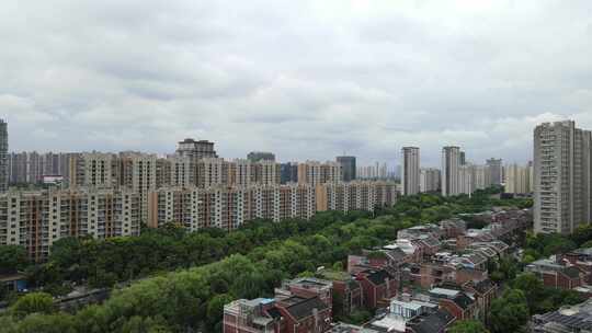 上海嘉定新城嘉定区地标建筑全景航拍视频素材模板下载