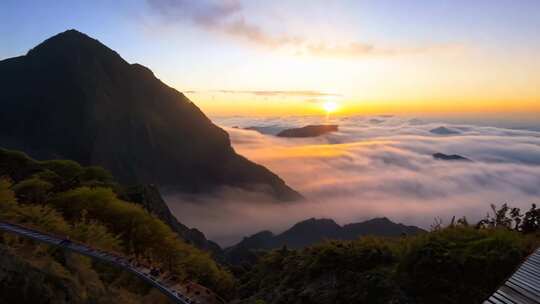 五岳华山 华山栈道 华山云海 夕阳美景