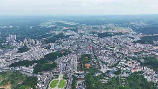 航拍湖南衡阳市区高空鸟瞰衡阳