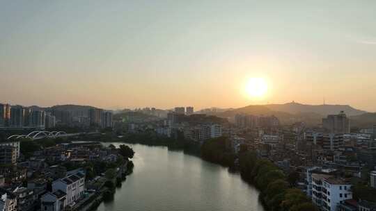 惠州老城区建筑风光航拍古城区风景