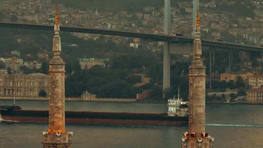 tukey伊斯坦布尔camlica清真寺和博斯普鲁斯海峡高清在线视频素材下载