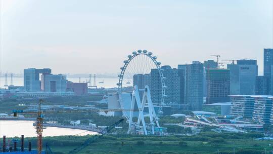 深圳宝安欢乐港湾摩天轮日转夜延时