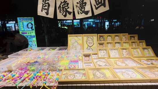 4k文创集市  夜晚文创市集购物