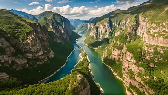 山川河流自然风光全景