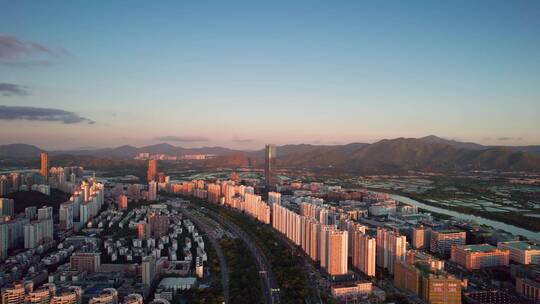 广东深圳福田保税区河套深港合作区航拍素材