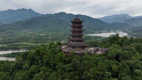 都江堰景区航拍