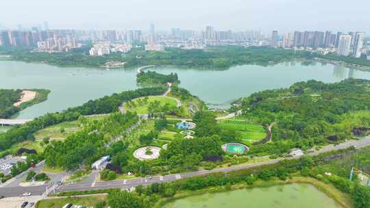 安徽省合肥市蜀山区翡翠湖景区城市地标风景