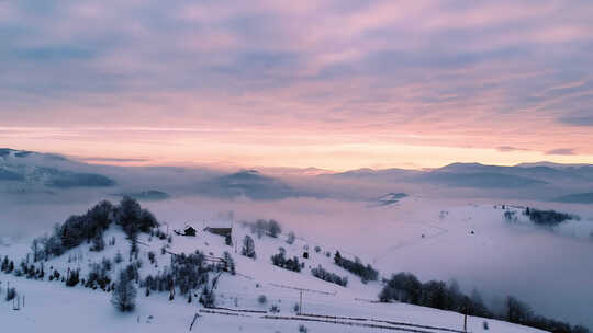 航拍冬季雪景