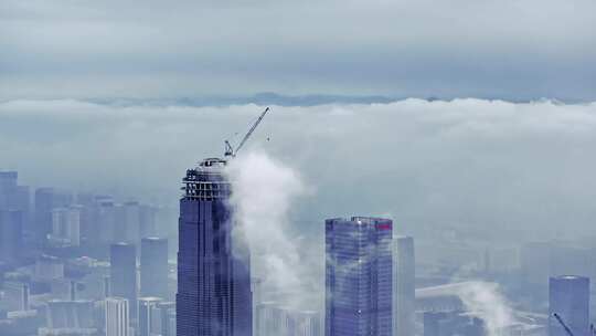 城市台风雨天济南