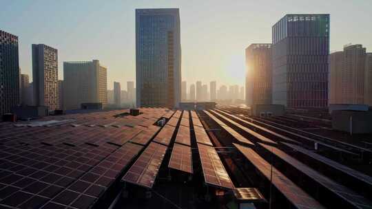 【合集】城市屋顶分布式光伏太阳能板视频素材模板下载