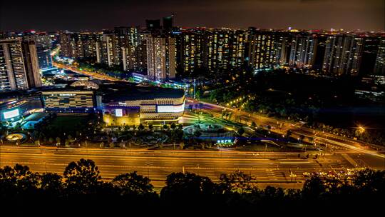 成都龙泉世茂广场夜景延时