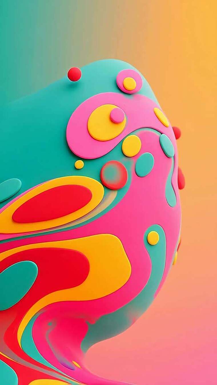 多彩抽象图形3D渲染素材