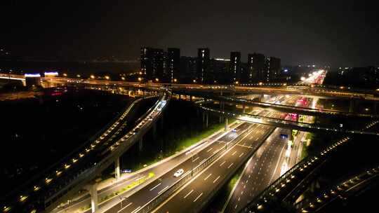 城市立交桥车辆车流夜景视频素材
