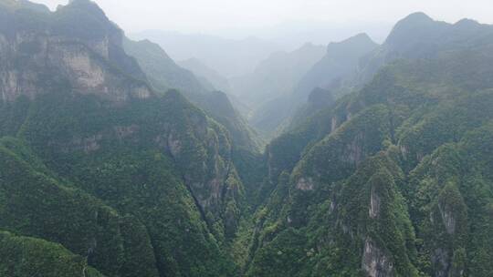 旅游景区湖南张家界大峡谷航拍