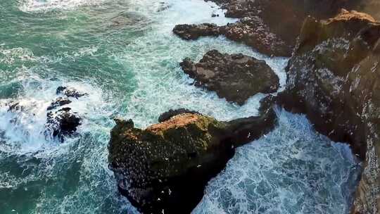 冰岛海蚀柱群日落美景 海鸥 悬崖视频素材模板下载