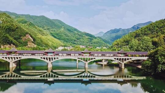 杭州市富阳龙鳞坝自然风景航拍