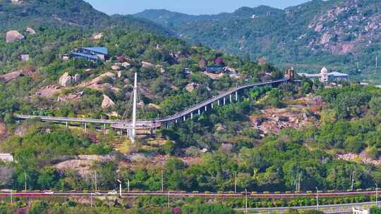 白石炮台遗址环岛南路航拍厦门思明区滨海街