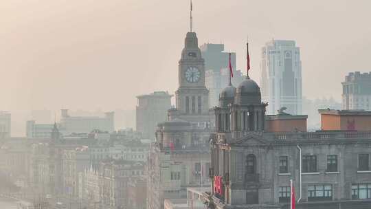 上海外滩 海关大楼 万国建筑航拍