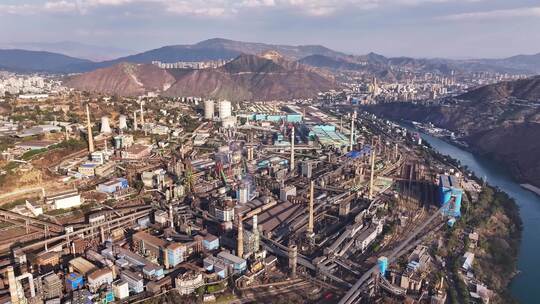 攀枝花钒钛钢铁厂攀钢集团航拍4K
