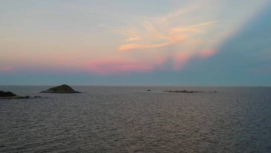 大海航拍傍晚大海晚霞黄昏唯美天空彩霞航拍