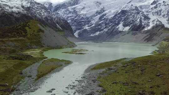 雪山山脉湖泊风景