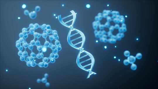 球型的分子和DNA 动画