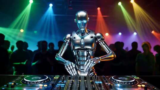机器人在派对现场担任DJ