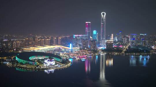 苏州金融中心金鸡湖夜景8K