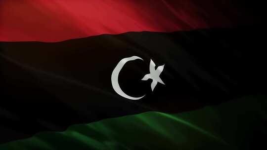 利比亚国旗挥舞-4K