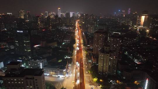 上海浦西中环夜景航拍