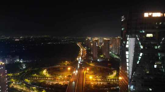 航拍福建莆田东园东路夜景莆田夜景