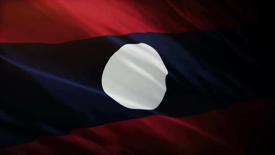老挝国旗挥舞-4K视频素材模板下载