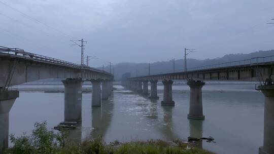 高清航拍四川乐山夹江断桥自然风光视频素材模板下载