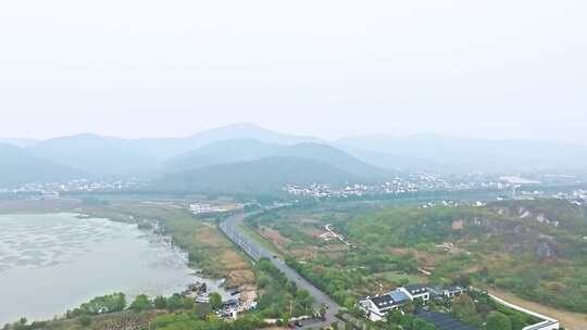 航拍苏州太湖西山风景区