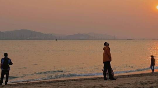 海边日落沙滩海景