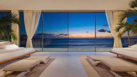海景卧室室内全景