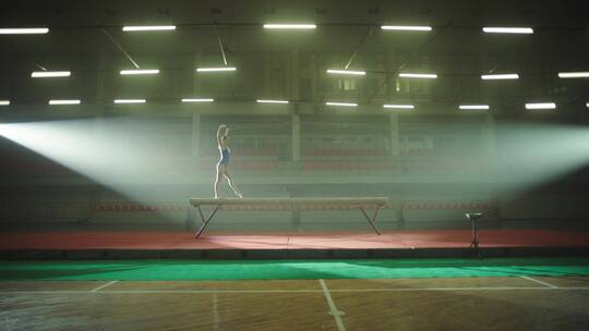 运动员女人步行艺术体操视频素材模板下载