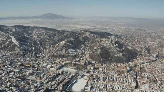 布拉索夫，雪，城市景观，建筑物