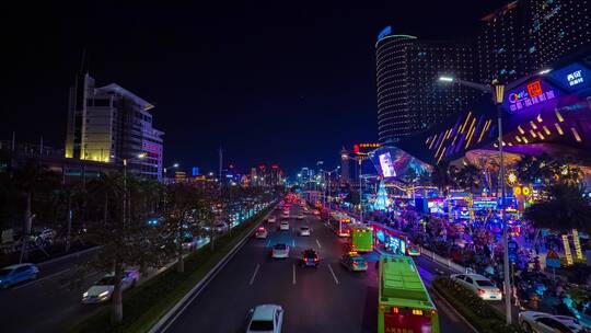 南宁民族大道东盟商务区夜景