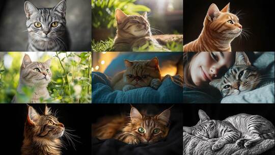 萌猫治愈瞬间猫咪的可爱日常猫星人高清在线视频素材下载