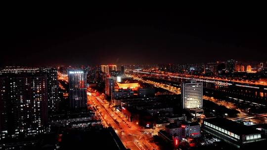 太原图书馆山西博物院山西地质博物馆夜景视频素材模板下载