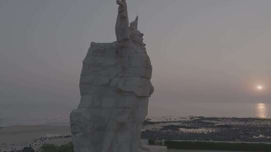 海南临高角解放海南纪念碑航拍