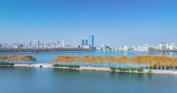 江西省九江市深秋城市美丽的风景延时