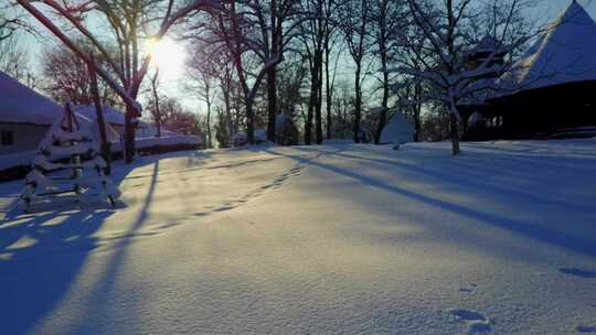 罗马尼亚布拉索夫城市雪景